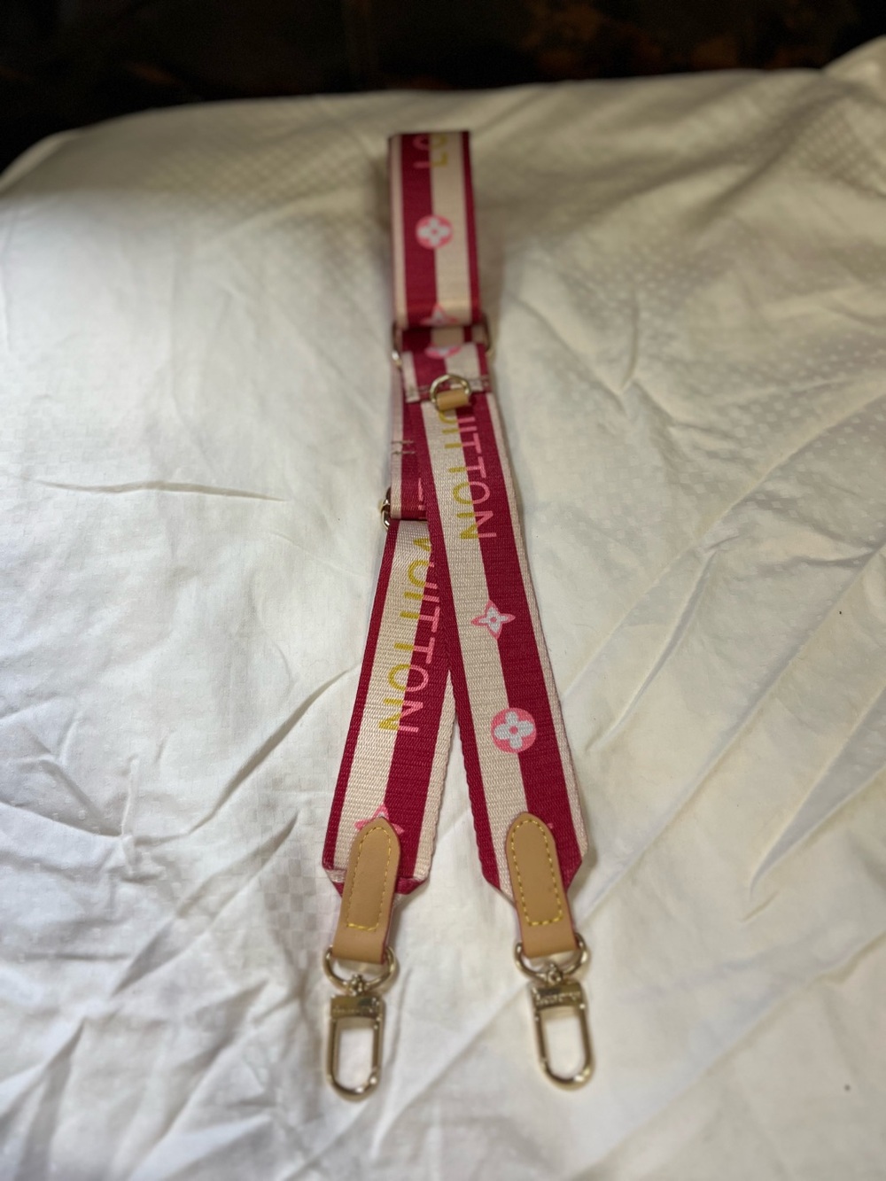Louis. Vuitton. Pink Yellow Cross Body Adjustable Purse Bag Strap